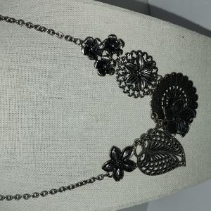 Vintage Premier Designs Floral Filigree Statement Necklace
